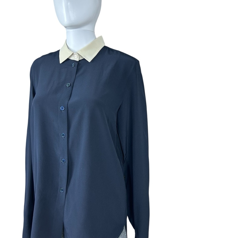 Stella McCartney Silk Crepe Long Sleeve Blouse Shirt Size 8 Preppy Academia Top - Picture 5 of 16